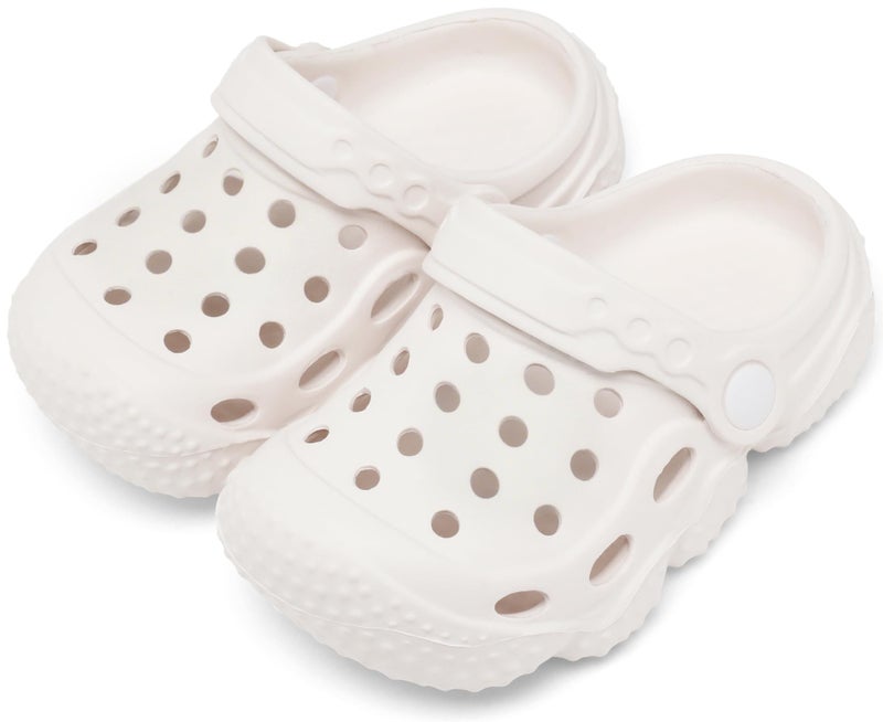 ChayChax Kid's Garden Clogs Cute Slides Sandals Toddlers Beach Pool Shower Shoes with Non-Slip Sole,Big Kid 2,White A - Image 5