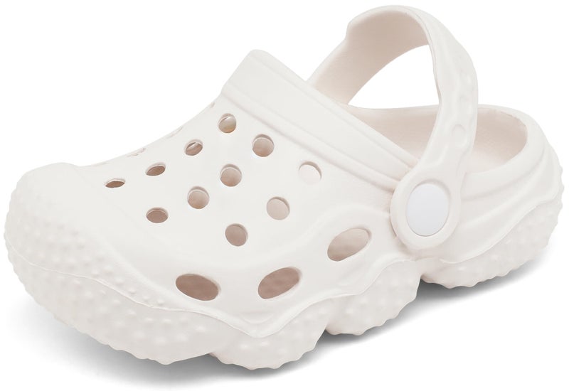 ChayChax Kid's Garden Clogs Cute Slides Sandals Toddlers Beach Pool Shower Shoes with Non-Slip Sole,Big Kid 2,White A - Image 4
