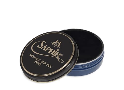 SAPHIR Medaille d’Or Pate De Luxe - Natural Wax Shoe Polish for Leather Shining - 50ml - Navy Blue - Image 1