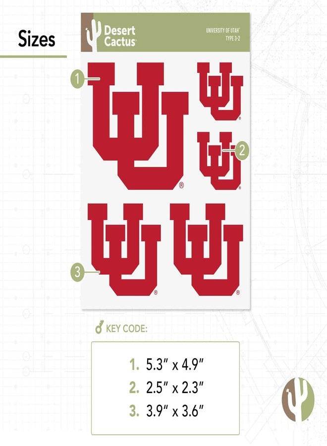 Desert Cactus University of Utah Sticker Utah UT Utes Vinyl Decal Laptop Water Bottle Car Scrapbook T3 (Type 3-2) - Image 2