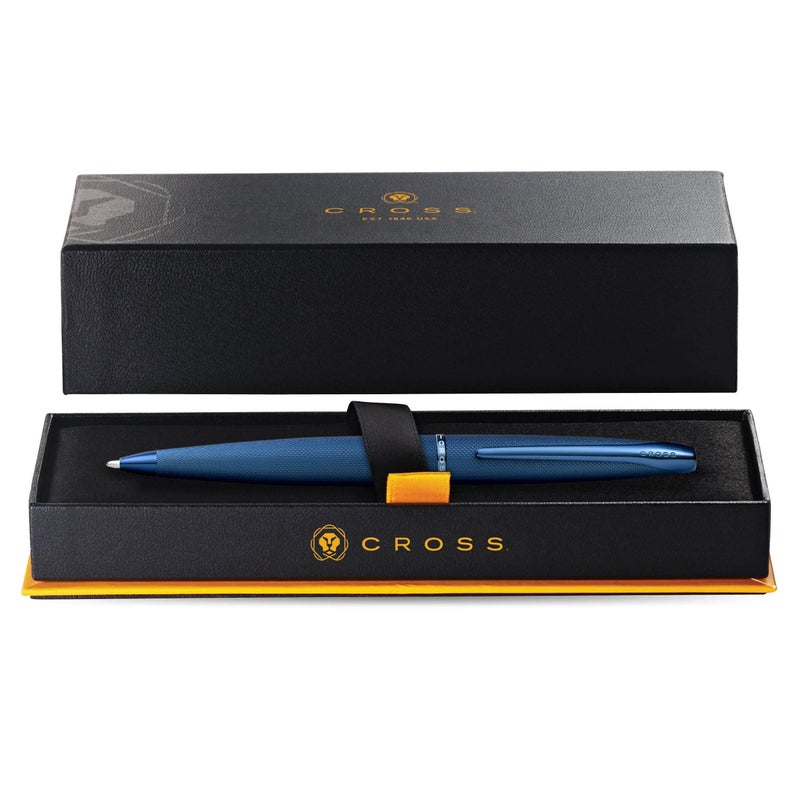 Cross ATX Refillable Ballpoint Pen Presented in a Luxury Gift Box - Medium Point, Black Ink, Sandblasted Dark Blue - Image 3