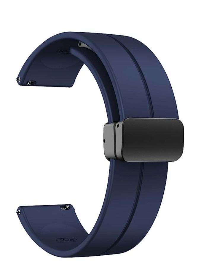 حزام سليكون 22 ملم مع مشبك قابل للطي مغناطيسي لشاومي أمازفيت جى تى ار 4 / جى تى ار 2 /جى تى ار 2 اى - رياضي - أزرق - Image 1