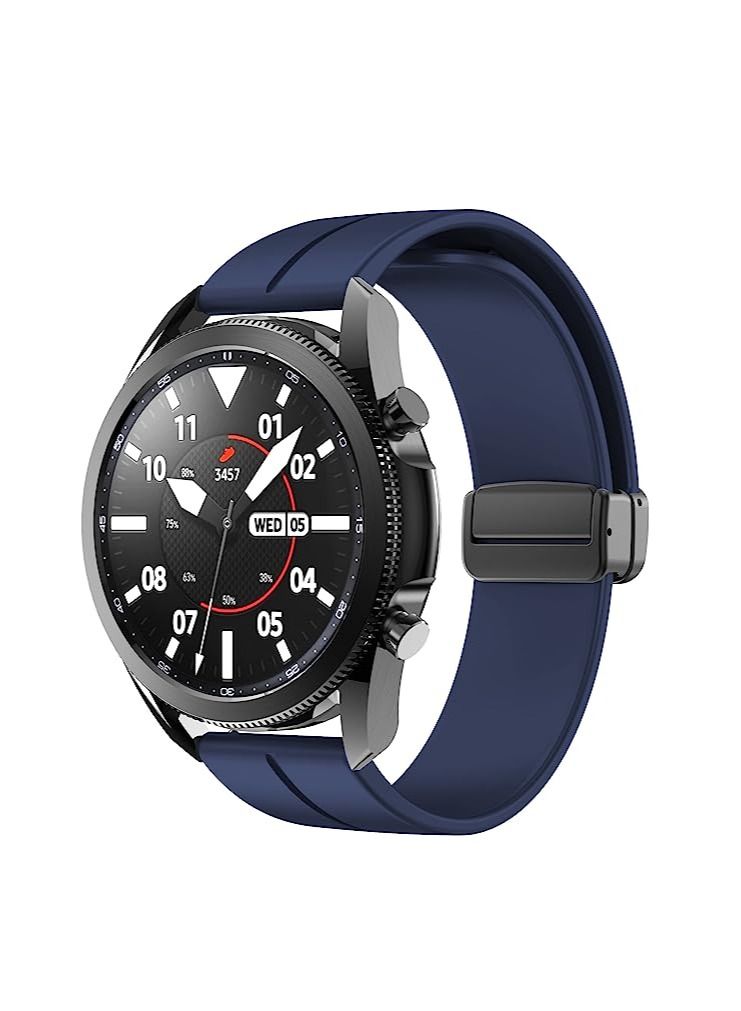 حزام سليكون 22 ملم مع مشبك قابل للطي مغناطيسي لشاومي أمازفيت جى تى ار 4 / جى تى ار 2 /جى تى ار 2 اى - رياضي - أزرق - Image 4