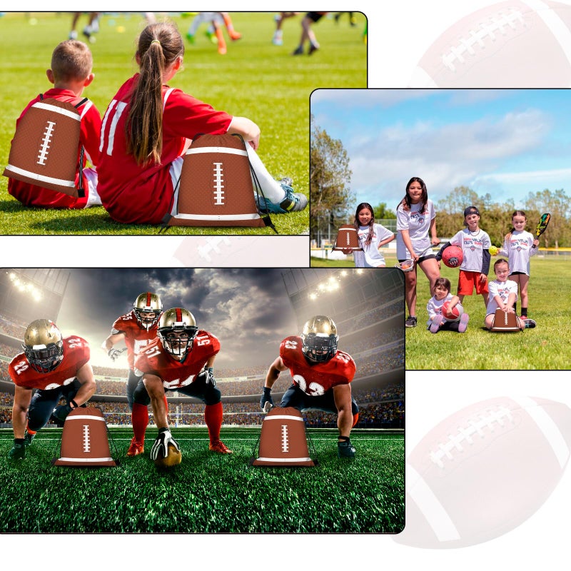 KERINGO 16 Pack Superbowl Party Decorations Football Drawstring Gift Bags Football Party Decorations for Kids Football Snack Goodie Treat Bag for Football Themed Birthday Sports Party Gift,9.8 x 11.8 Inches - Image 5
