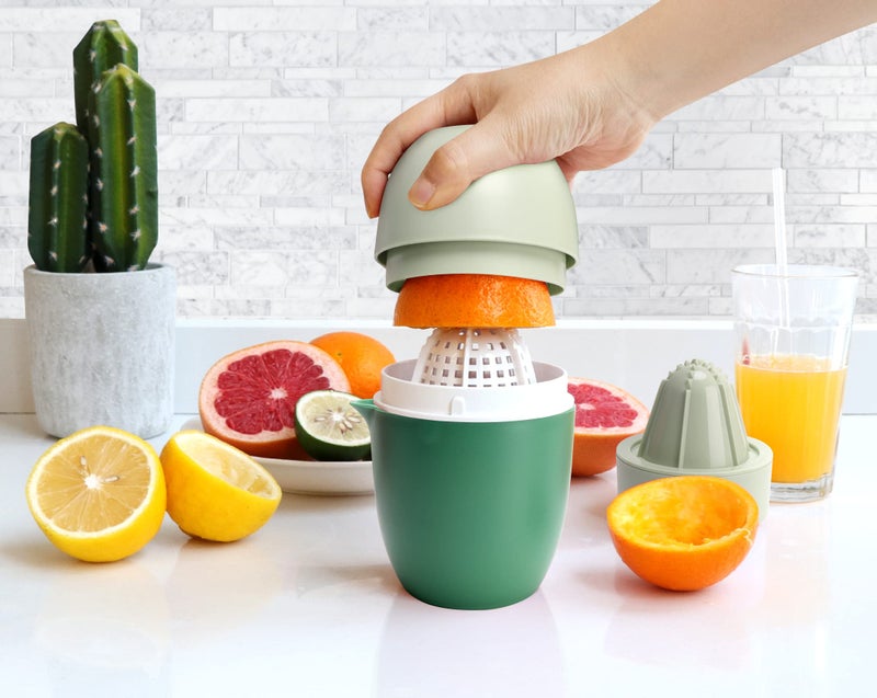 Lechin Hand Juicer - Citrus Juicer with Lemon Shape - Hand Lemon Juicer with Two Press Options for Different Fruits (Green) - Image 3