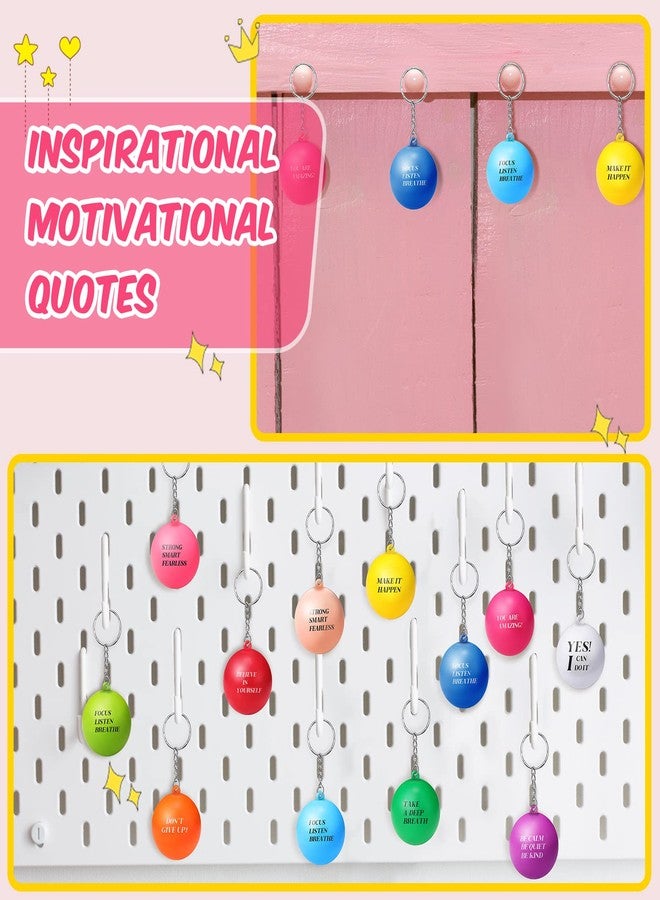 Zhehao 36 Pcs Motivational Stress Balls Keychains Inspirational Foam Stress Relief Balls with Quotes Keychain Encouraging Fun Keychains for Kids Student Adult Relieve Anxiety Party Bag Fillers - Image 4