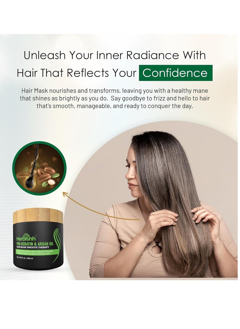 Herbishh - Herbishh H2 Combo (Condition + Hair Growth) Pro Keratin Hair Mask 250 gm and Essential Flower Hair Oil 60ml for Men & Women | Combo for Dry & Weak Hair - Image 1