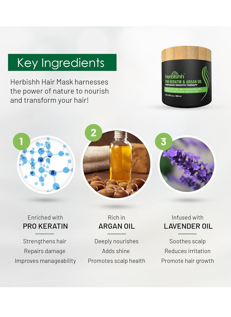 Herbishh - Herbishh H2 Combo (Condition + Hair Growth) Pro Keratin Hair Mask 250 gm and Essential Flower Hair Oil 60ml for Men & Women | Combo for Dry & Weak Hair - Image 1