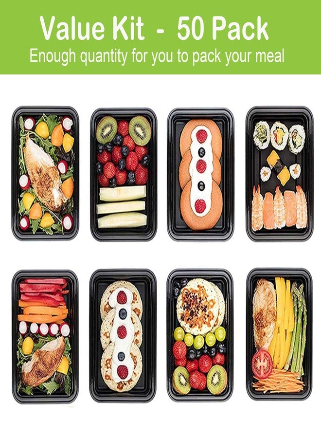 AIFUSI 50 Pack Meal Prep Container, Disposable Lunch Box, Food Storage Washable Containers with Lids, Reusable Plastic Bento Box Microwave/Dishwasher/Freezer Safe (750ML/ 26 OZ) - Image 4