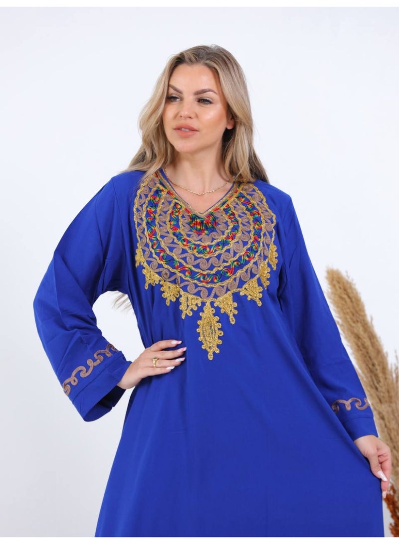 افندينا  جلابية ناعمة مطرزة بتطريز متناسق وانيق A-634 - Image 2