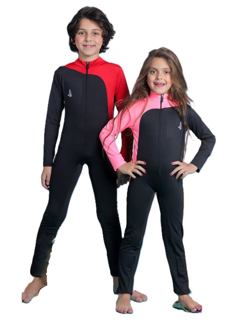 Generic Kids' Sun Protection Swimsuit - One Piece, Long Sleeves and Long Pants - Image 4