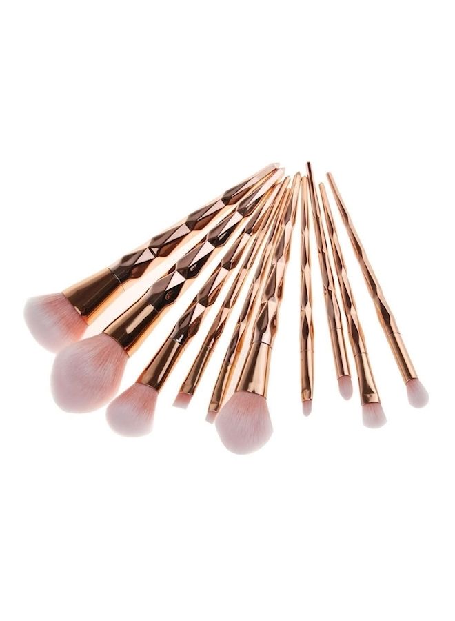 NIBEMINENT 10-Piece Beauty Makeup Tool Set Gold - Image 1