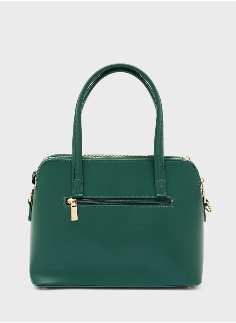 Khizana Double Zip Croc Satchel Bag