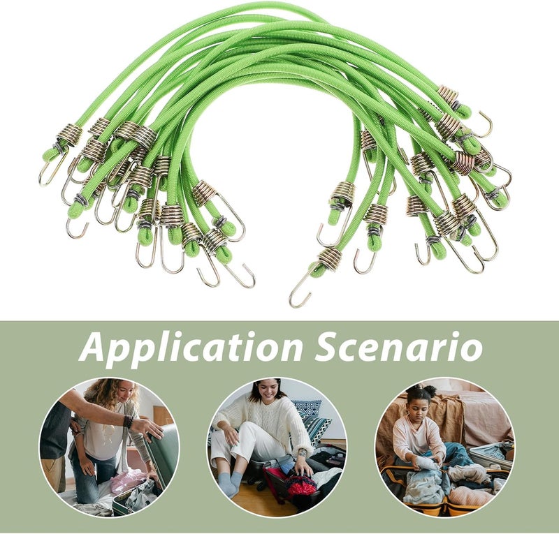 Global flexible assemble picks Abaodam 15pcs 25cm Green Mini Bungee Cords with Hooks Elastic Rubber Shock Straps for Luggage Cargo Tie-Downs and Outdoor Use Organized shipment arrange Air & land transit compatible Gulf climate fit Simple practical structure Transit & use compatible Salt mist resistant All space matching look Any KSA address orderable Oil resistant Rack friendly Changing environment compatible Low dust buildup Daily life matching design Compact design Global sizing options Multi-purpose fine material Global trendy simple build All-round well-engineered practical build Daily repeated use trusted quality Multi-market matching options Rack sorted local inventory Multi-color available build Repeated use resistant selected material Classic modern blend design - Image 3