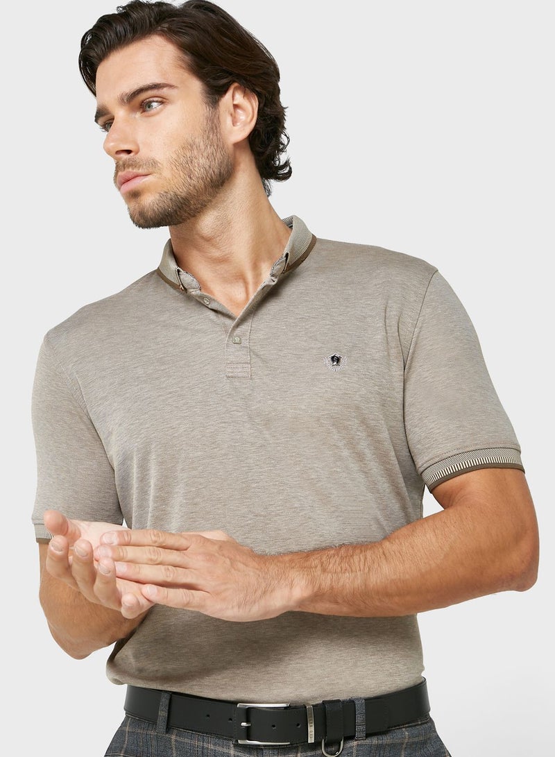 Robert Wood Slub Polo Shirt - Image 1