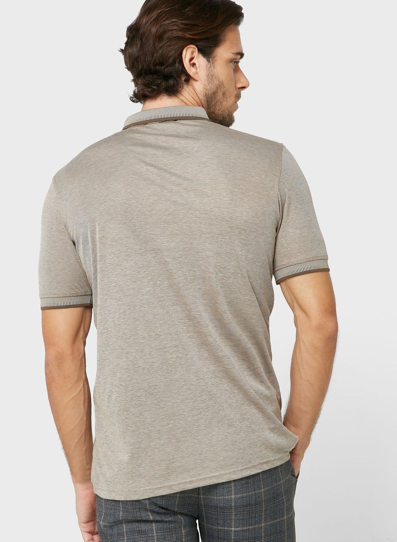Robert Wood Slub Polo Shirt - Image 2