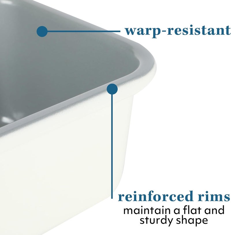 Sur La Table أدوات المطبخ الأساسية - صينية خبز غير لاصقة 9 × 5 بوصة خالية من PFOA و PFAS و PTFE - أبيض كتان - Image 5