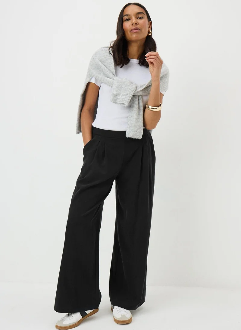 Matalan Black Woven Wide Leg Trousers