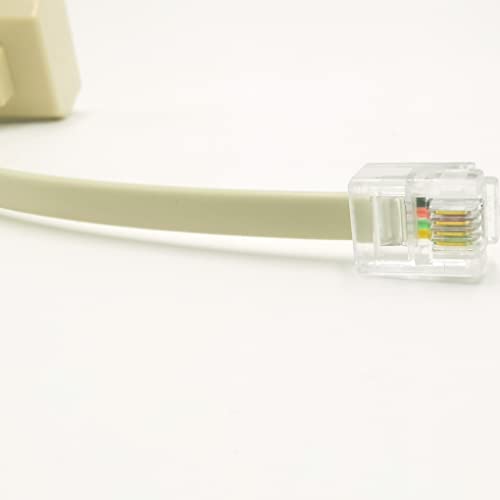 NECABLES 2+1Pack 2pcs Phone Line Splitter 1 to 2 RJ11 6P4C 1 Male to 2 Females with 5in Pigtail and 1pc Phone Line Coupler for Landline and Fax Ivory - Image 3