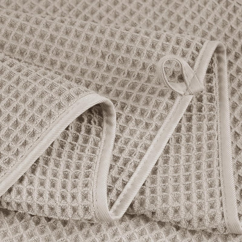 Polyte Oversize, 60 x 30 in., Quick Dry Lint Free Microfiber Bath Towel Set, 6 Piece (Waffle Weave) - Image 3