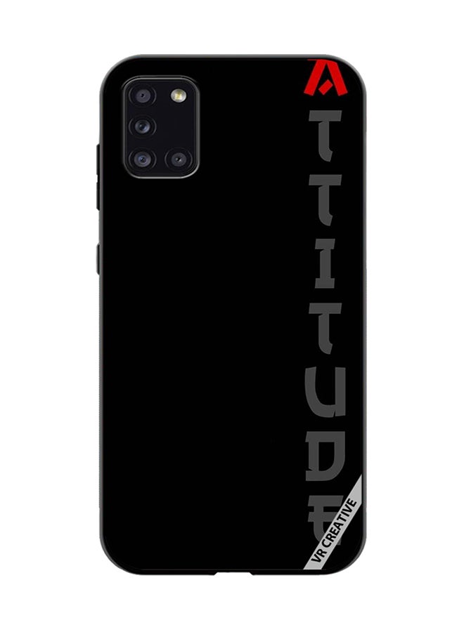 VR CREATIVE Protective Case Cover For Samsung Galaxy A31 Black With Text Design Multicolour - Image 1