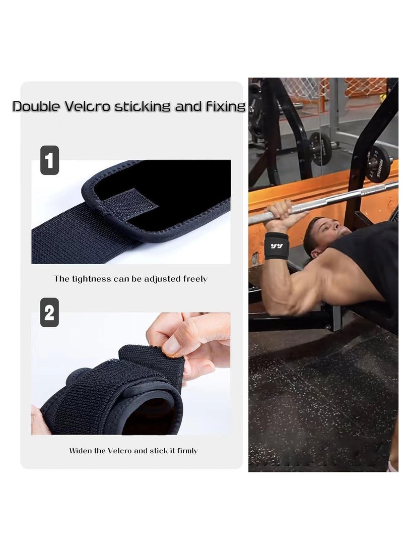 1 أحزمة معصم داعمة للمعصم قابلة للتعديل أحزمة معصم داعمة للمعصم لرفع الأثقال للياقة البدنية والتهاب الأوتار والتهاب المفاصل الرسغي، أحزمة معصم لتخفيف آلام المعصم، مرنة للغاية (أسود) - Image 5