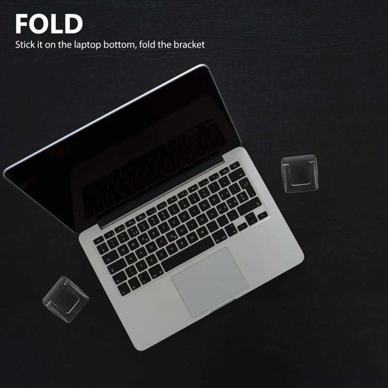 2Pcs Black Adjustable Laptop Stand Portable Cooling Rack for Desk Use - Image 5
