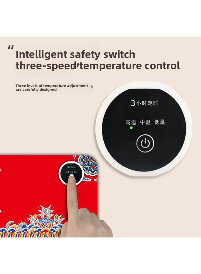 Heating Mouse Pad Office Computer Desktop Oversized Heating Pad Present Waterproof Constant Temperature Warm Table Mat-Color:330*800 [heating Pad]]-Pattern:G-1104 - Image 3