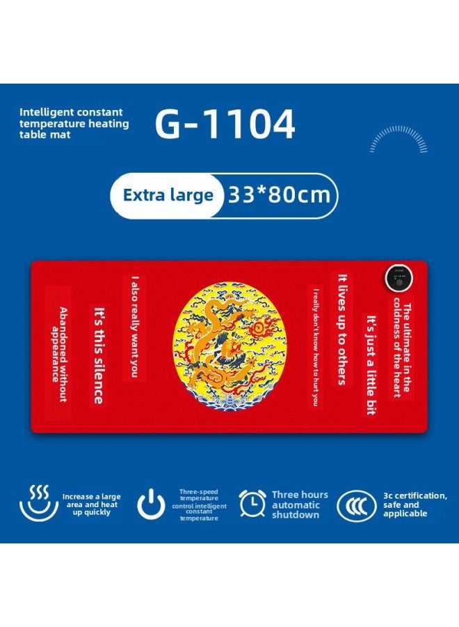 Heating Mouse Pad Office Computer Desktop Oversized Heating Pad Present Waterproof Constant Temperature Warm Table Mat-Color:330*800 [heating Pad]]-Pattern:G-1104 - Image 1