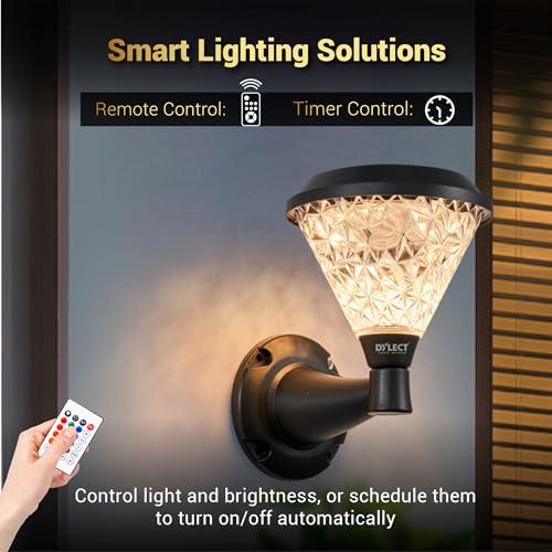 Dylect® Luxe Decorative Solar Light/Lamp for Wall, Home Entrance, Balcony, Terrace, Outdoor Garden, Multi Color LED, IP65 Waterproof, Wireless Remote, Wall Mount, Auto On-Off (Cone Shape, Small) - Image 3