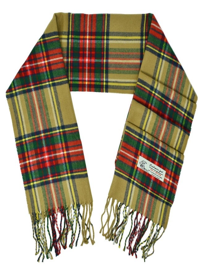Glory Max Scottish Stewart Tartan Plaid Luxurious Winter Scarf Soft Cashmere Feel 72"x12", Beige Stewart Tartan, 72"x12" (including tassels) - Image 3