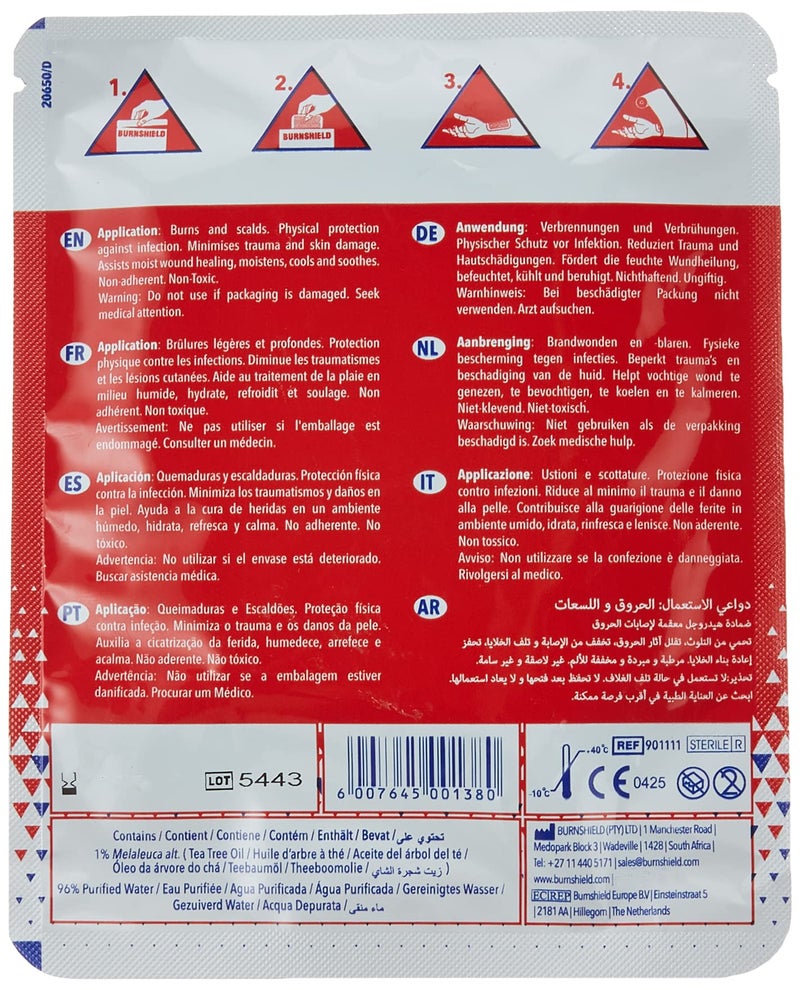 Burnshield ضمادة حروق برن شيلد 4" × 4" معقمة - 3 قطع - Image 2