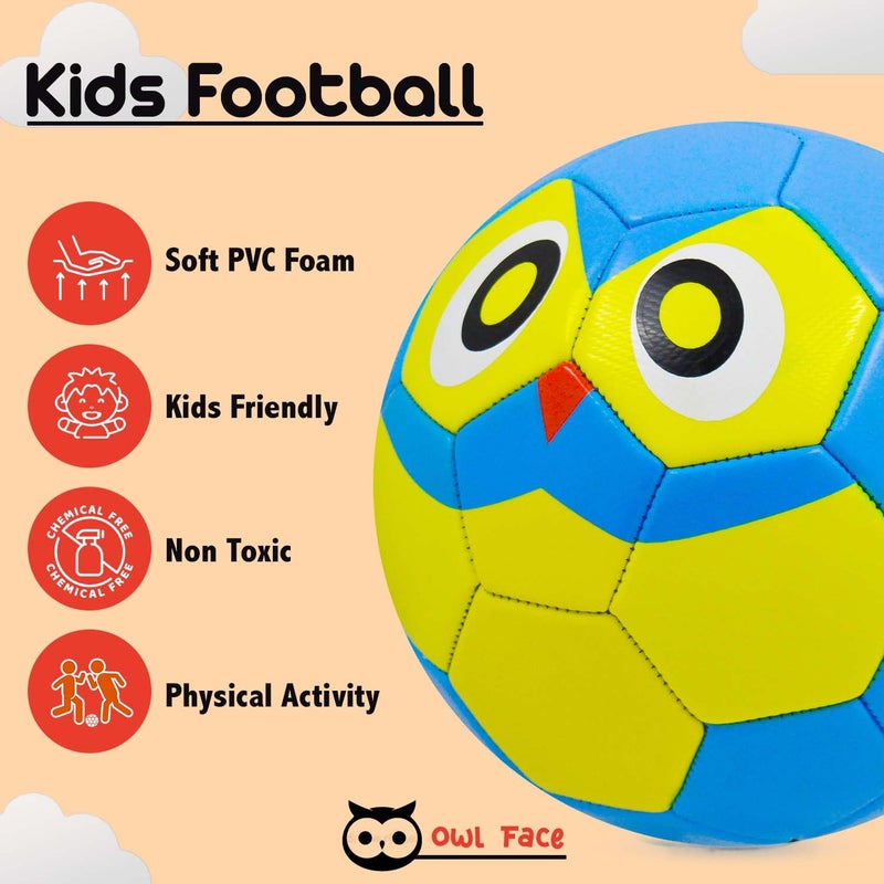 synco Kids Football | Owl Face Design | Suitable for Kids Aged 4-8 | Soft and Durable | Toy Football for Indoors and Outdoors | BIS Approved | Soccer Ball for Kids | Size-3 - Image 4