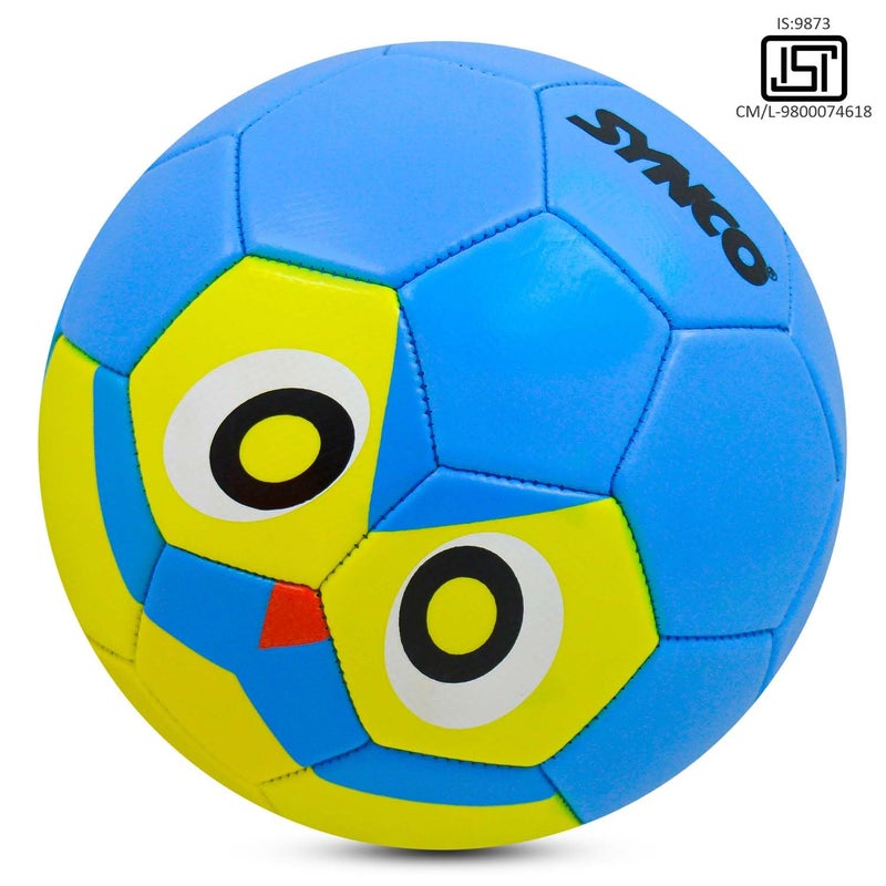 synco Kids Football | Owl Face Design | Suitable for Kids Aged 4-8 | Soft and Durable | Toy Football for Indoors and Outdoors | BIS Approved | Soccer Ball for Kids | Size-3 - Image 2
