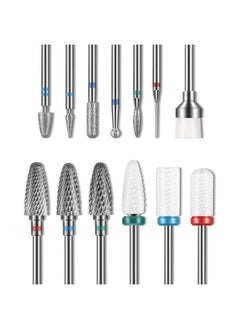 Depvko 13Pc Nail Drill Bits Set Drill Bits For Nails 3Pcs Tungsten Carbide Drill Bits+ 3Pcs Ceramic Efile Nail Drill Bits+ 6Pcs Diamond Drill Bits+ 1Pcs Brush 3/32 Inch Nail Bits For Nail Drill  - Image 2