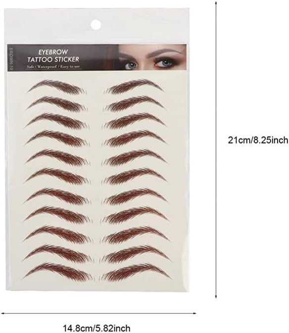 FOMIYES 9 Sheets 4D Hair Waterproof Eyebrow Tattoos Stickers Eyebrow Transfers Stickers Grooming Shaping Eyebrow Sticker for Women and Girls