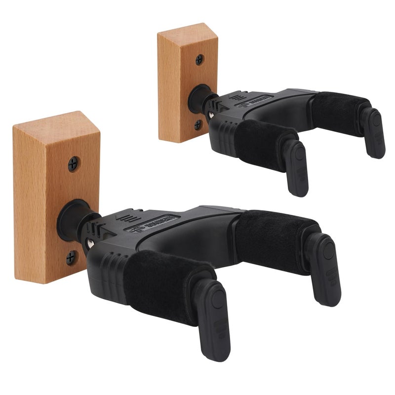 Sondery Guitar Hanger Wall Mount Auto Lock and Adjustable Hook Holder for Acoustic and Electric Guitar Ukulele Bass Banjo and Mandolin W 2 PACK