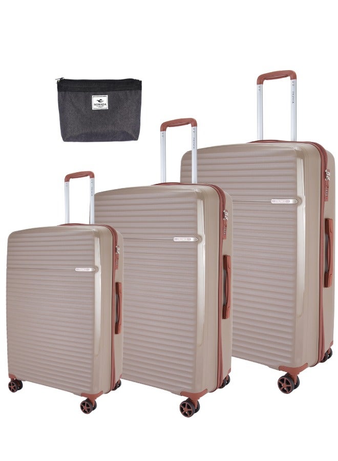 Prince Luggage Set of 3 Unbreakable Luggage with 4 Spinner Wheels, Luggage for Travel Light Weight Anti-Theft Lock ,Size 20 24 28 Inch - Image 1
