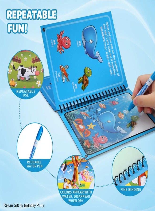 SNAPTRON Return Gifts For birthday For Kids Party -12Pcs Water Coloring Books| Water Doodle Book for 3 4 5 6 7 For Return Gifts for Kids| Reusable Magic Book with Doodle Pen| Best Return Gifts - Image 1
