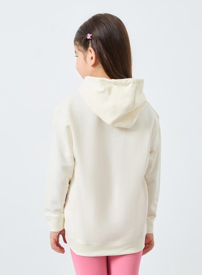 Styli Girls Off White Heart Print Hoodie - Image 4