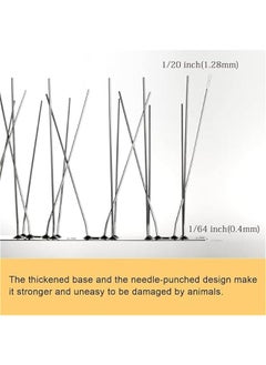HOOKOR Bird Spikes,10 PCS Bird Deterrent Spikes for Small Birds eon Squirrel Rac Crow Cats Bird Defender Spikes for Outside to Keep Birds Away,Stainless Steel Fence Spikes for Railing,Roof  - Image 2