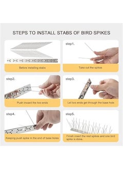 HOOKOR Bird Spikes,10 PCS Bird Deterrent Spikes for Small Birds eon Squirrel Rac Crow Cats Bird Defender Spikes for Outside to Keep Birds Away,Stainless Steel Fence Spikes for Railing,Roof  - Image 5