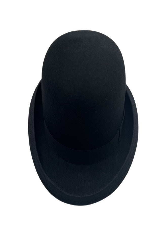 Willheoy Black Bowler Hat for Men 100% Wool Derby Hat Mens Dress Hat Fedora Hats for Men Top Hat for Costumes - Image 2
