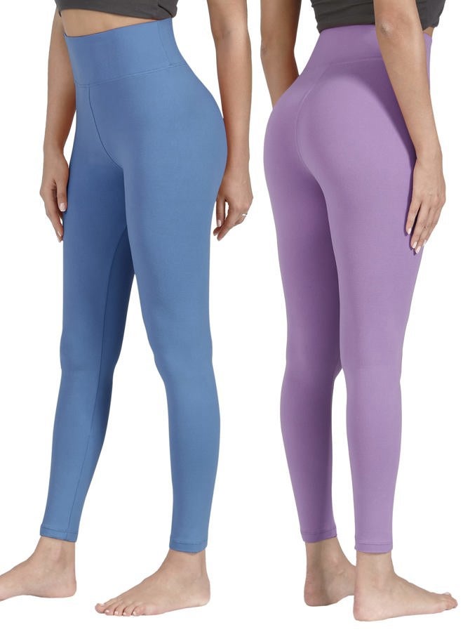 VALANDY High Waisted Leggings for Women Buttery Soft Stretchy Tummy Control Workout Yoga Running Pants One&Plus Size, Black/Navy/Dark Gray/Light Gray/Blue/Ins Green/Lavender,7 Packs, Small-Medium - Image 2