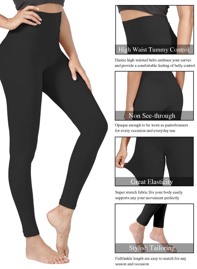 VALANDY High Waisted Leggings for Women Buttery Soft Stretchy Tummy Control Workout Yoga Running Pants One&Plus Size, Black/Navy/Dark Gray/Light Gray/Blue/Ins Green/Lavender,7 Packs, Small-Medium - Image 5