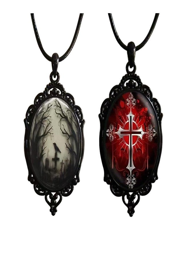 FFZDENA Gothic Jewellery, Gothic Cross Necklace for Women and Men, Electroplated Alloy Gothic Jewelry, Perfect for Witchcore Outfits and Layering, Unique Gothic Gifts for Alternative Style Occasions - Image 1