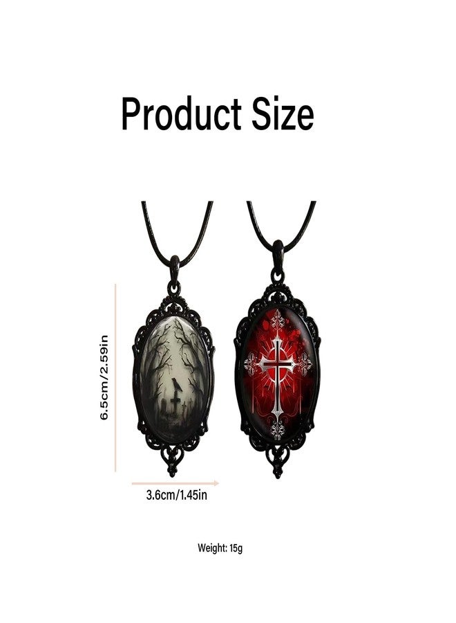FFZDENA Gothic Jewellery, Gothic Cross Necklace for Women and Men, Electroplated Alloy Gothic Jewelry, Perfect for Witchcore Outfits and Layering, Unique Gothic Gifts for Alternative Style Occasions - Image 2