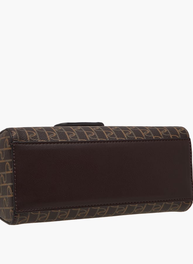 Women's Monogram Print Crossbody Bag with Chain Strap