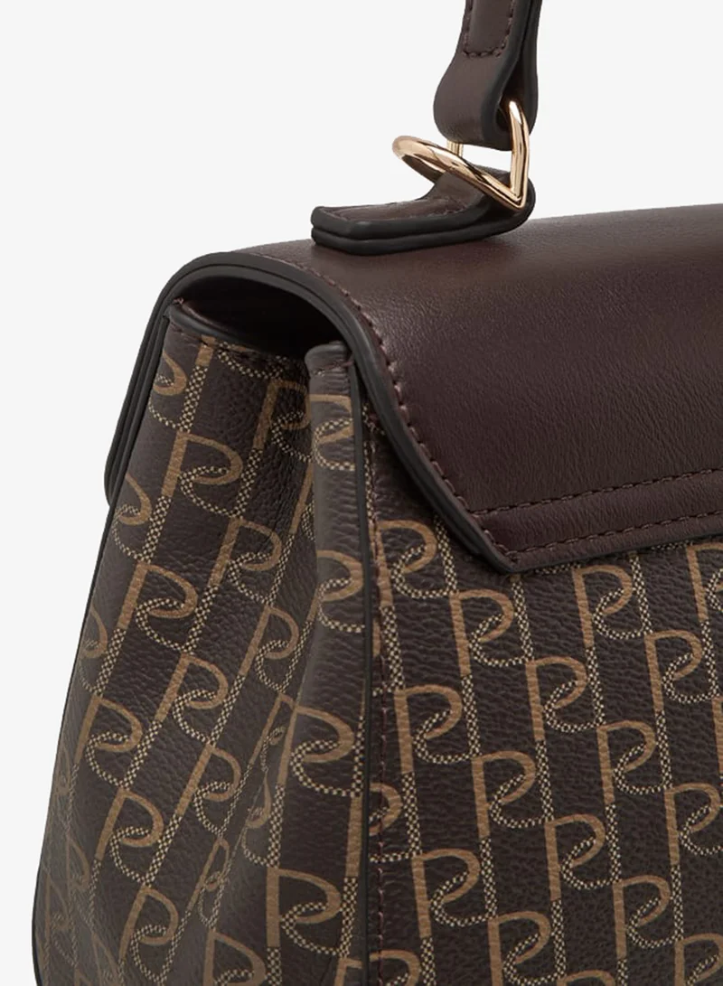 Paprika BROWN Women's Monogram Print Crossbody Bag with Chain Strap for Women | Best Price UAE
