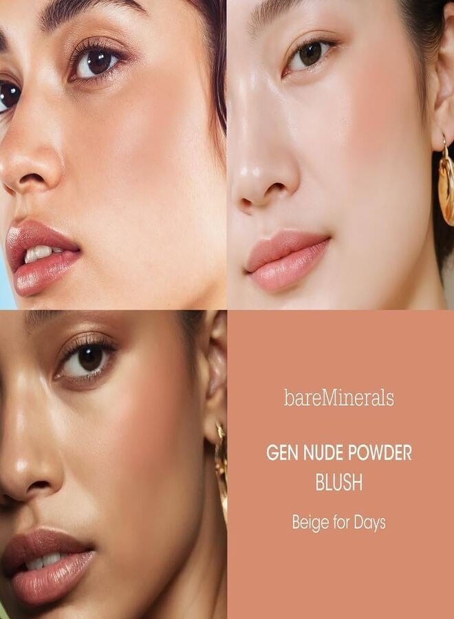 bareMinerals Gen Nude Powder Blush – Beige for Days | Silky Talc-Free Buildable Natural Flush Powder Blush – 6 g - Image 2